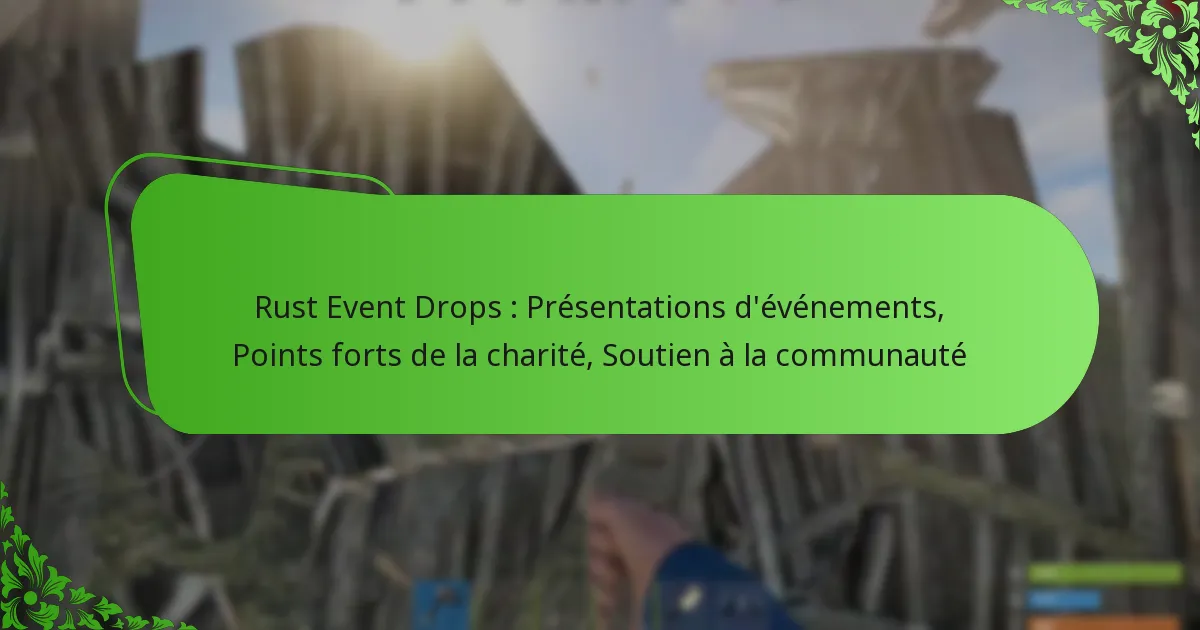 Rust Event Drops : Présentations d’événements, Points forts de la charité, Soutien à la communauté