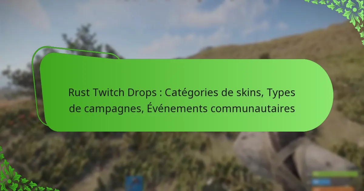 Rust Twitch Drops : Catégories de skins, Types de campagnes, Événements communautaires