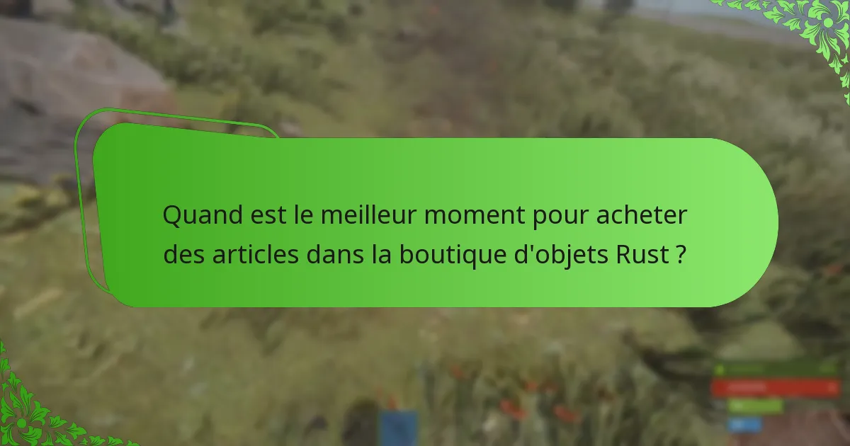 Comment les changements saisonniers affectent-ils la boutique d’objets Rust ?