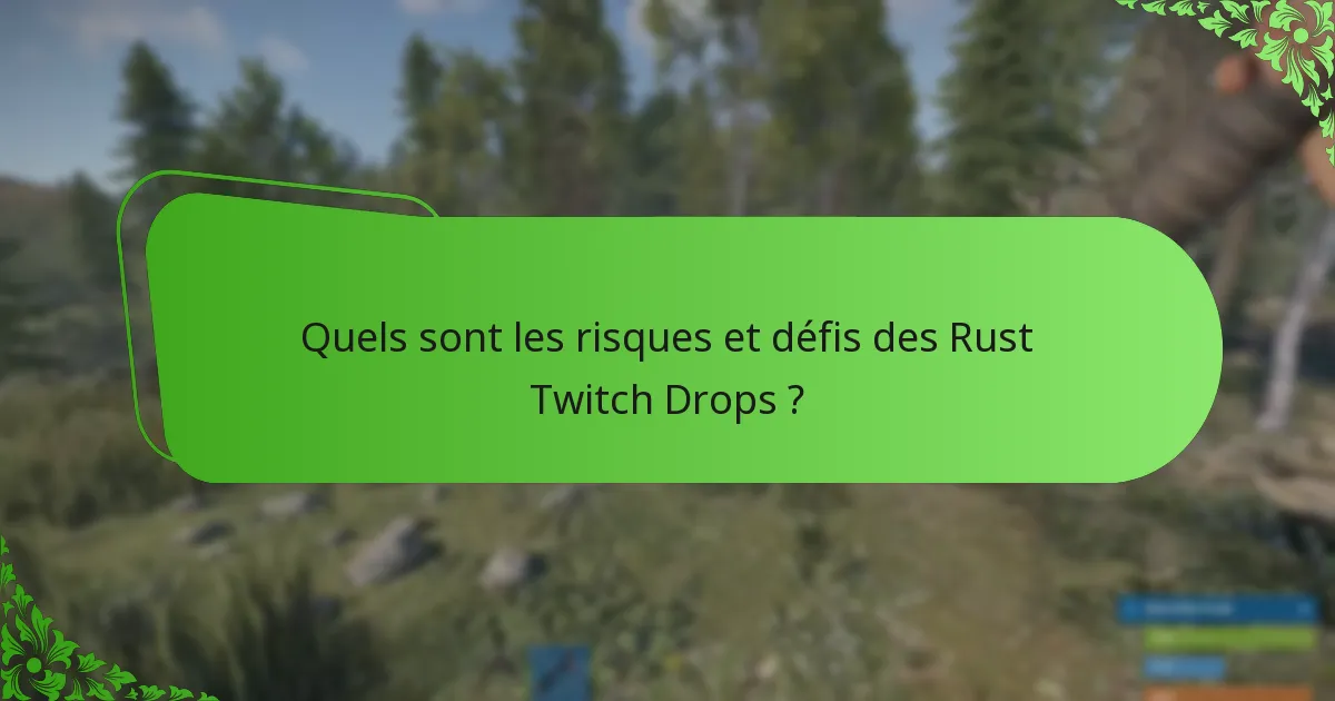 Quels sont les risques et défis des Rust Twitch Drops ?